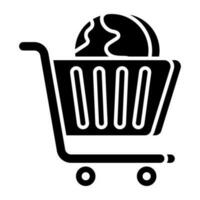 A creative design icon of shopping basket vector