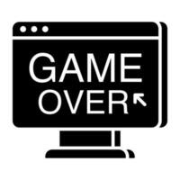 A solid design, icon of game over vector