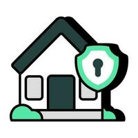 Editable design icon of home security vector