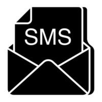 un único diseño icono de correo SMS vector