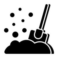 Editable design icon of digging vector