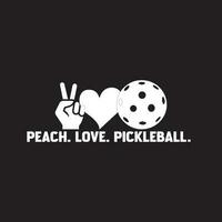 pickleball citar t camisa diseño en negro, paz amor pickleball tipografía diseño t camisa vector