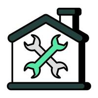 Conceptual flat design icon of home maintenance vector