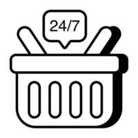 A creative design icon of shopping basket vector