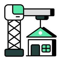 Editable design icon of home construction vector