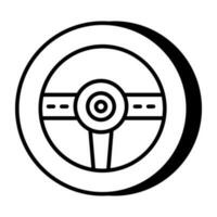 A game controller wheel, icon of steering vector