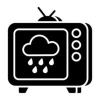 televisión clima pronóstico icono en de moda vector diseño