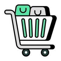 icono de carrito de compras, vector editable