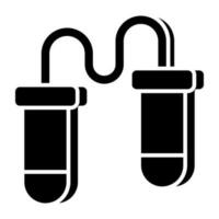 A solid design icon of skipping rope vector