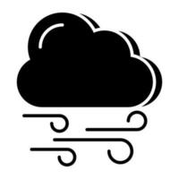Editable design icon of windy cloud vector