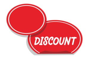 Red Label Tag Sale Discount With Transparent Background png