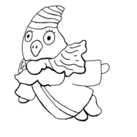 söt gnome tecknad serie flygande med transparent bakgrund png