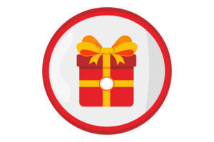Christmas Gift Box Icon With Transparent Background png