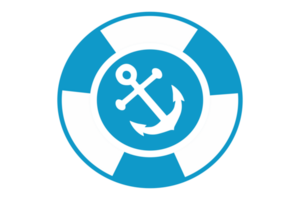 bleu marine ancre logo icône avec transparent Contexte png