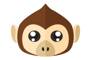 Cute Animal Head - Monkey With Transparent Background png