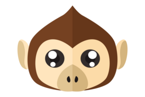 mignonne animal tête - singe avec transparent Contexte png