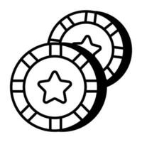 A colored design icon of casino tokens vector