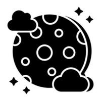 un icono diseño de nublado noche vector