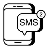 An icon design of mobile sms vector