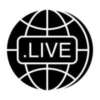 Editable design icon of global live streaming vector