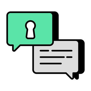 Encrypted chat icon, editable vector