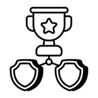 A linear design icon of trophy cup vector
