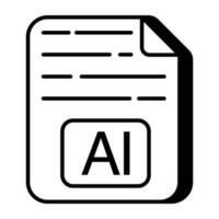 Editable design icon of ai file vector