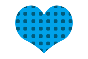 blauw liefde met plein dots patroon met transparant achtergrond png