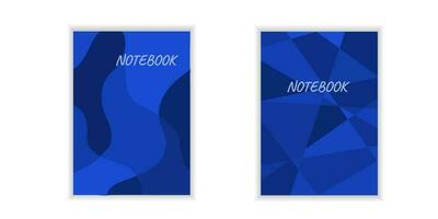 geométrico cubrir página plantillas azul para cuadernos, álbumes, telones de fondo vector con triangulos modelo.
