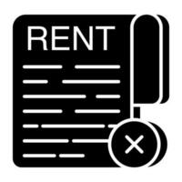 Modern design icon of no rent paper vector