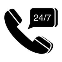 24 Hr call icon in perfect design vector