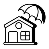 Editable design icon of home insurance vector