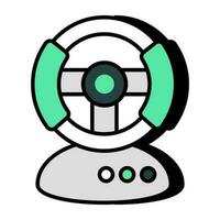 A game controller wheel, icon of steering vector