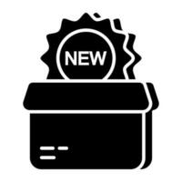 A solid design icon of new badge vector