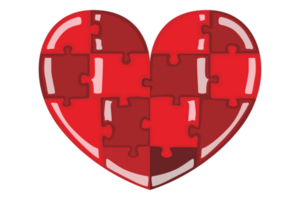 rot Valentinstag Liebe Puzzle mit transparent Hintergrund png