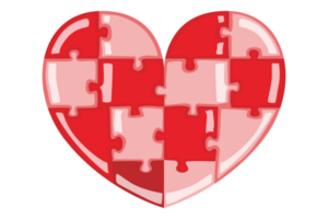 Rosa und rot Valentinstag Liebe Puzzle mit transparent Hintergrund png