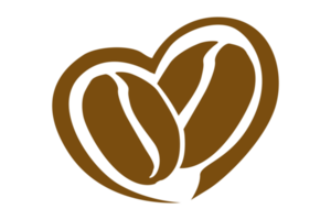Love Coffee Bean Logo On Transparent Background png