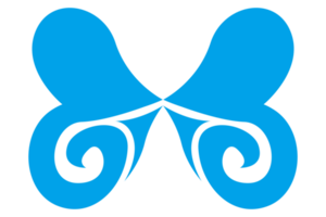 sencillo azul mariposa ornamento con transparente antecedentes png