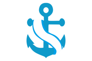 Blue Navy Anchor Logo icon With Transparent Background png