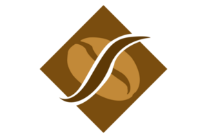 Kaffee Bohne Logo auf transparent Hintergrund png