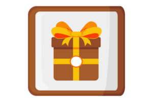 Christmas Gift Box Icon With Transparent Background png