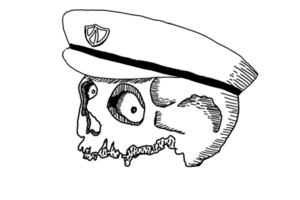 Human Navy Skull Line Art With Transparent Background png