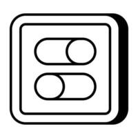 A unique design icon of toggle buttons vector