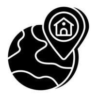 Editable design icon of global home location vector