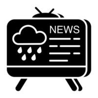 Tv weather forecast icon in trendy vector design