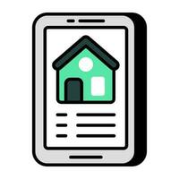 Conceptual flat design icon of mobile real estate vector