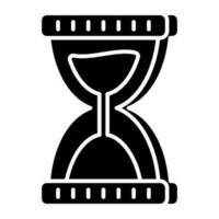 A vintage timer device, icon of sandglass vector
