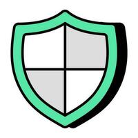 An editable design icon of security shield vector