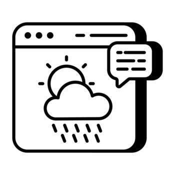 Online weather forecast icon in linear design available for insane download vector