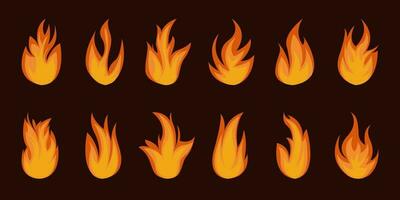 Free vector fire flame illustration set